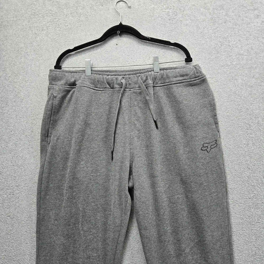 Fox Men Activewear Pants XL Gray Embroidered Sweatpants Fleece 29